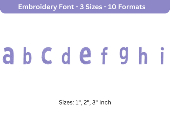 Bimbo Font Lowercase a to I Embroidery Review