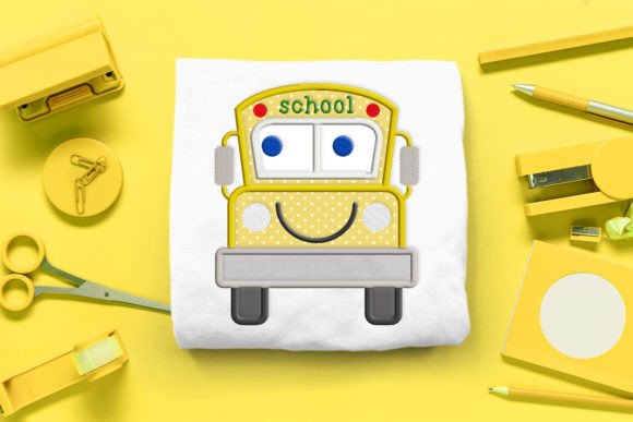 Cartoon School Bus Applique