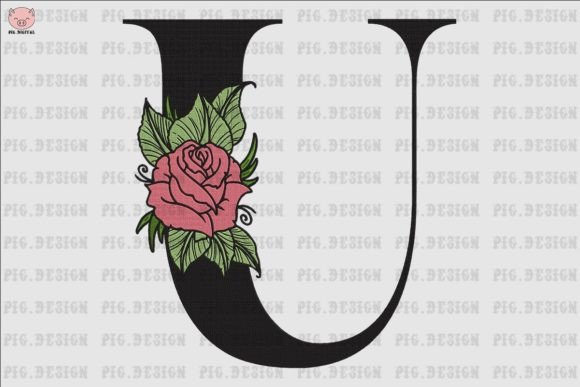 Flower Rose Font U Review for Seasonal Embroidery